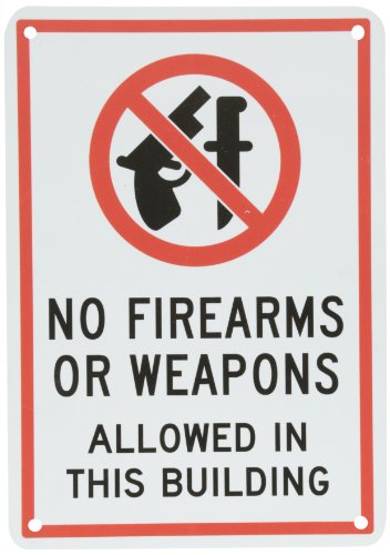 "No Firearms or Weapons Allowed in this Building" Sign by SmartSign | 7" x 10" Plastic