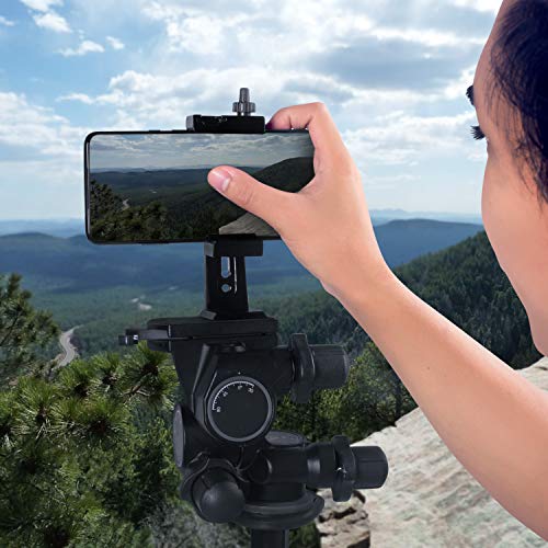 KobraTech Metal Cell Phone Tripod Mount - UniMount 360 Pro Heavy Duty iPhone Tripod Mount with Remote
