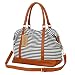 BAOSHA HB-28 Ladies Women Canvas Travel Weekender Overnight Carry-on Shoulder Duffel Tote Bag With PU Leather Strap (Blue)