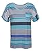 Chellysun Women's V-neck Casual Short Sleeve T-shirt Blouse Tees Tops (X-Large, Blue)