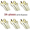 Gold-Cutlery-Set-Elegant-Life-24-Piece-Flatware-Set-Stainless-Steel-Silverware-Sets-Mirror-Polishing-Tableware-Sets-Multipurpose-Use-for-Home-and-Kitchen-for-6-Gift-Box-Gold Gold Cutlery Set, Elegant Life 24-Piece Flatware Set, Stainless Steel Silverware Sets, Mirror Polishing Tableware Sets, Multipurpose Use for Home and Kitchen for 6, Gift Box (Gold)