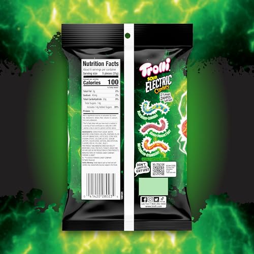 TROLLI ELECTRIC CRAWLERS CANDY, 6.3 OUNCE BAG