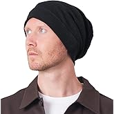 Oversized Beanie for Men & Womens Hipster Hat, 100% Cotton Reversed Summer Long Beanie for All Seasons