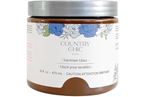 COUNTRY CHIC PAINT Furniture Glaze - Antique Patina Special Effects Glaze for Chalk Style Furniture Paint, Eco-Friendly Wood Stain, 6 Color Choices - Tiger's Eye [Red Brown] - Pint (16 oz)