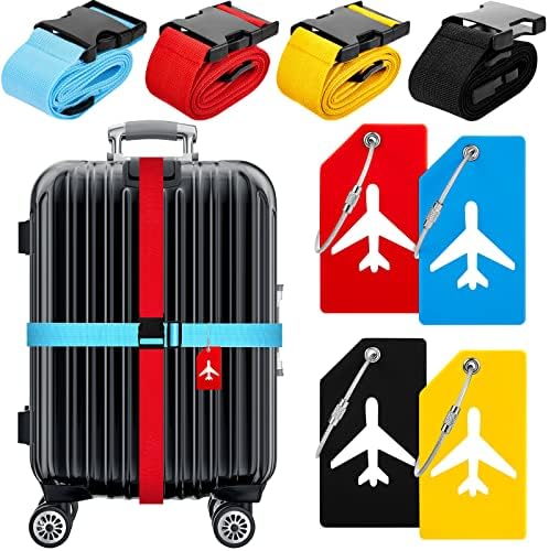 Weewooday Pack Luggage Straps Suitcase Tags Set, Travel