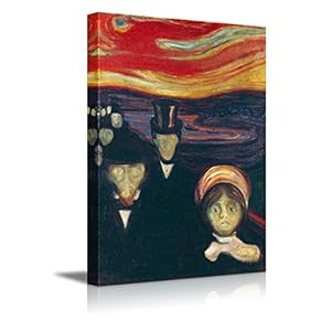 "Anxiety by Edvard Much - Canvas Art Home Art - 12x18 inches