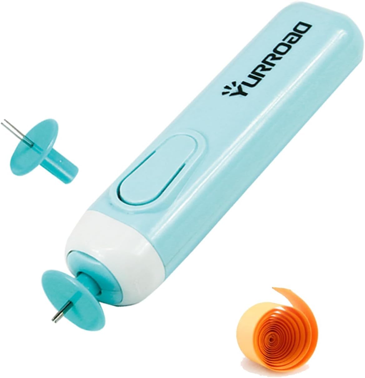 2 in 1 Electric Quilling Pen, Dual Head Paper Quilling Tool for 1.5 mm-10 mm Paper Strips, Electric Slotted Rolling Tool for Faster, Easier Coil Making, Blue