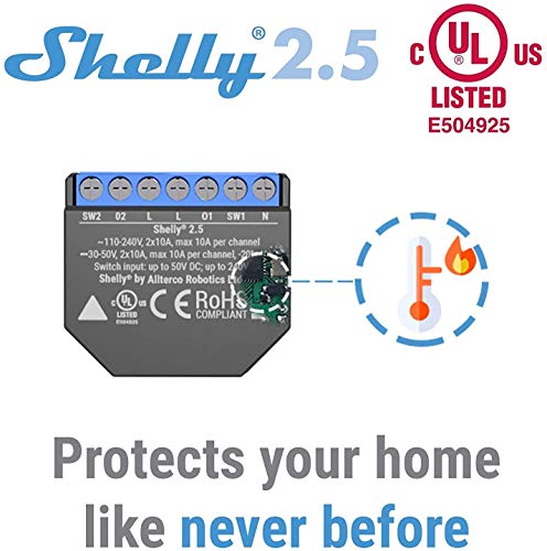 Shelly 2.5 Double Relay Switch and Roller Shutter WiFi Open Source Wireless Home Automation Dual Power Metering iOS… - Image 3