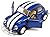 Set of 4 Cars: 5" Classic 1967 Volkswagen Beetle with Racing Stripes 1:32 Scale (Blue/Red/White/Yellow)