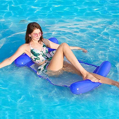 MYYAGEW 4-in-1 Multi-Purpose Inflatable Hammock Portable Pool Float (Blue)