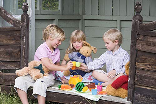 AMOSTING Kids Pretend Food Play Kitchen Toys for Kids, Plastic Food Fruit Cutting Set for Kids Play Kitchen Set, 37 Piece Kitchen Play Food for Kids Learning Gifts Early Educational Toys
