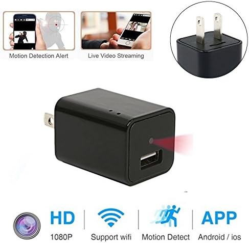 Mini Wifi Charger Spy Camera, FRCAMI 1080P HD Hidden Cameras USB Wall Charger Adapter Cam