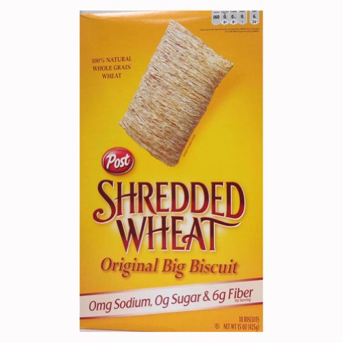 image for Post Shredded Wheat Original Cereal, No Sugar or Salt Added, 15-Ounce 