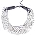 White Round Pearl Beaded Twist Torsade Multiple Layers Choker Collar Necklace