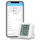 THIRDREALITY Zigbee Temperature and Humidity Sensor with Digital LCD Display, Requires ZigBee Hub, App Records, Smart Thermom