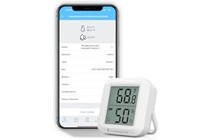THIRDREALITY Zigbee Temperature and Humidity Sensor with Digital LCD Display, ZigBee Hub Required, App Records, Remote Monitoring and Smart Home Automation, AAA Batteries Included