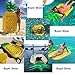 SYITCUN Giant Inflatable Pineapple Pool Party Float Raft Summer Outdoor Swimming Pool Inflatable Floatie Lounge Pool Loungers Adults & Kids-Enjoy Summer Time Family with 3 Inflatable Drink Holder
