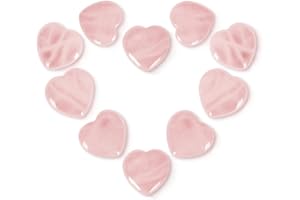 Ditind 10PCS Rose Quartz Heart Healing Crystals – Natural Handcrafted Gemstones for Love, Energy Balancing & Meditation, Crystals and Healing Stones for Spiritual Growth & Relaxation.