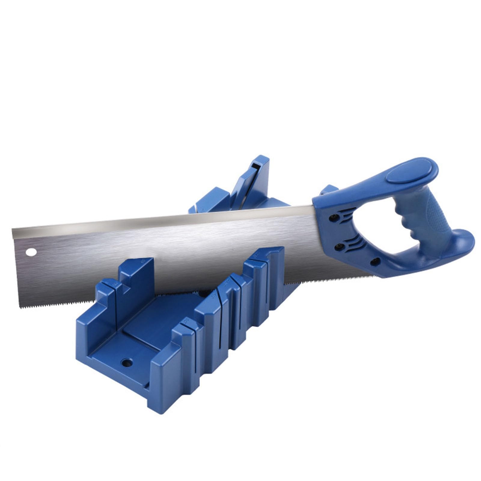 SEAFRONT 45 Degree Miter Saw with Storage Box Rugged Stable Angle Cutting Hand Miter Saw Cabinet Set Saw Storage Mitre Box Angle Slot Types Saw Box, SEAFRONTVUKECD9XFQ