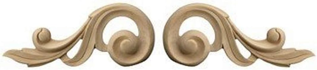 Brown Wood Inc. 01803001CH1 Small Corinthian Carved Wood Scroll Set, Cherry