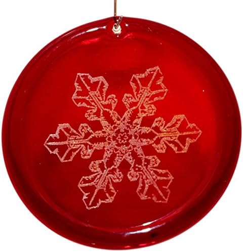 4-Inch Etched Snowflake Bentley Number 2 Suncatcher In Red from our Celestial Collection - Made In the USA. A Great Gift For Anyone. Colorful Suncatchers Bring a Room or View To Life.