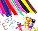 Carykon Super Fuzzy Chenille Stems Pipe Cleaners, Pack of 100 (Black)