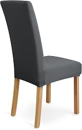Amazon Basics Stretch Dining Chair Covers Set of 4 Dark Grey 96% Polyester view 3