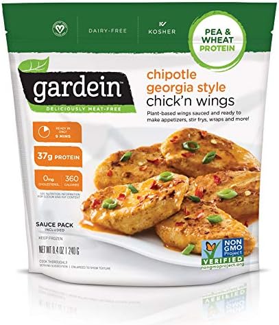 Gardein Chipotle Georgia Style Plant-Based Chick'n Wings, Vegan, Frozen, 8.44 oz.