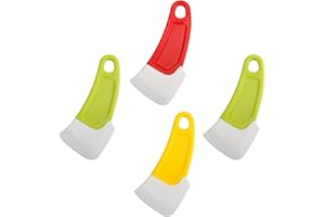 STAHAD 4pcs Non-Stick Silicone Kitchen Scraper Set for Pot and Pan Greasy Dirt Removal, Random Color