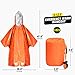 TOBWOLF 2PCS Emergency Poncho, Reversible Mylar Rescue Thermal Raincoat with One Whistle, Waterproof Heat Reflective Survival Silver Foil Blanket Great for Camping Hiking Travelingthumb 2