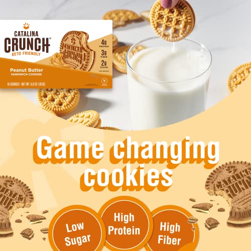 Catalina Crunch Peanut Butter Keto Sandwich Cookies 2 Pack 6.8 oz Box