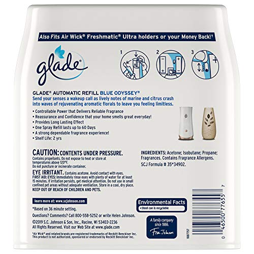 Glade Automatic Spray Refill, Air Freshener for Home and Bathroom, Blue