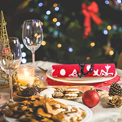 Napkin Rings Set of 4 Black Bulk for Wedding Party Holiday Thanksgiving Christmas Everyday Home Table Decoration Accessory Adornment