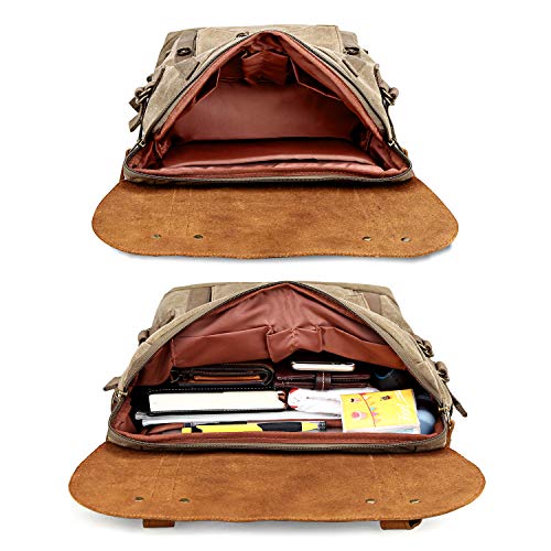 Kattee DSLR Camera Backpack Canvas Vintage Waterrepellent 15 inch
