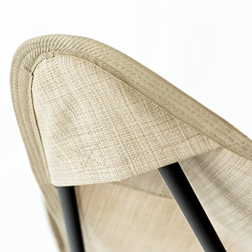 C-Hopetree Butterfly Chair Indoor Outdoor Sling Camping Patio Deck Chair, Black Metal Frame, Beige Sling