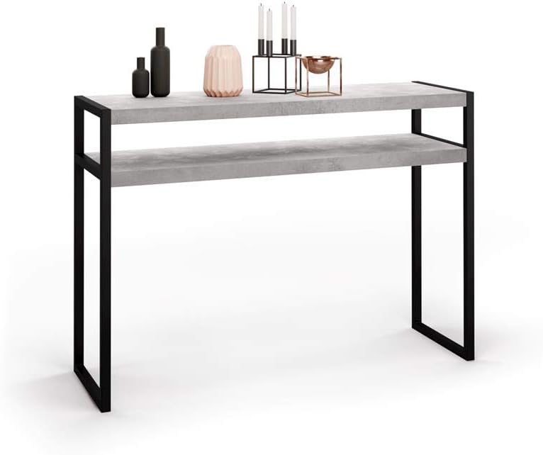 Mobili Fiver, Luxury, Console table, Concrete Effect, Grey, Made In Italy, Concrete Grey Effect, 110 x 40 x 80 cm