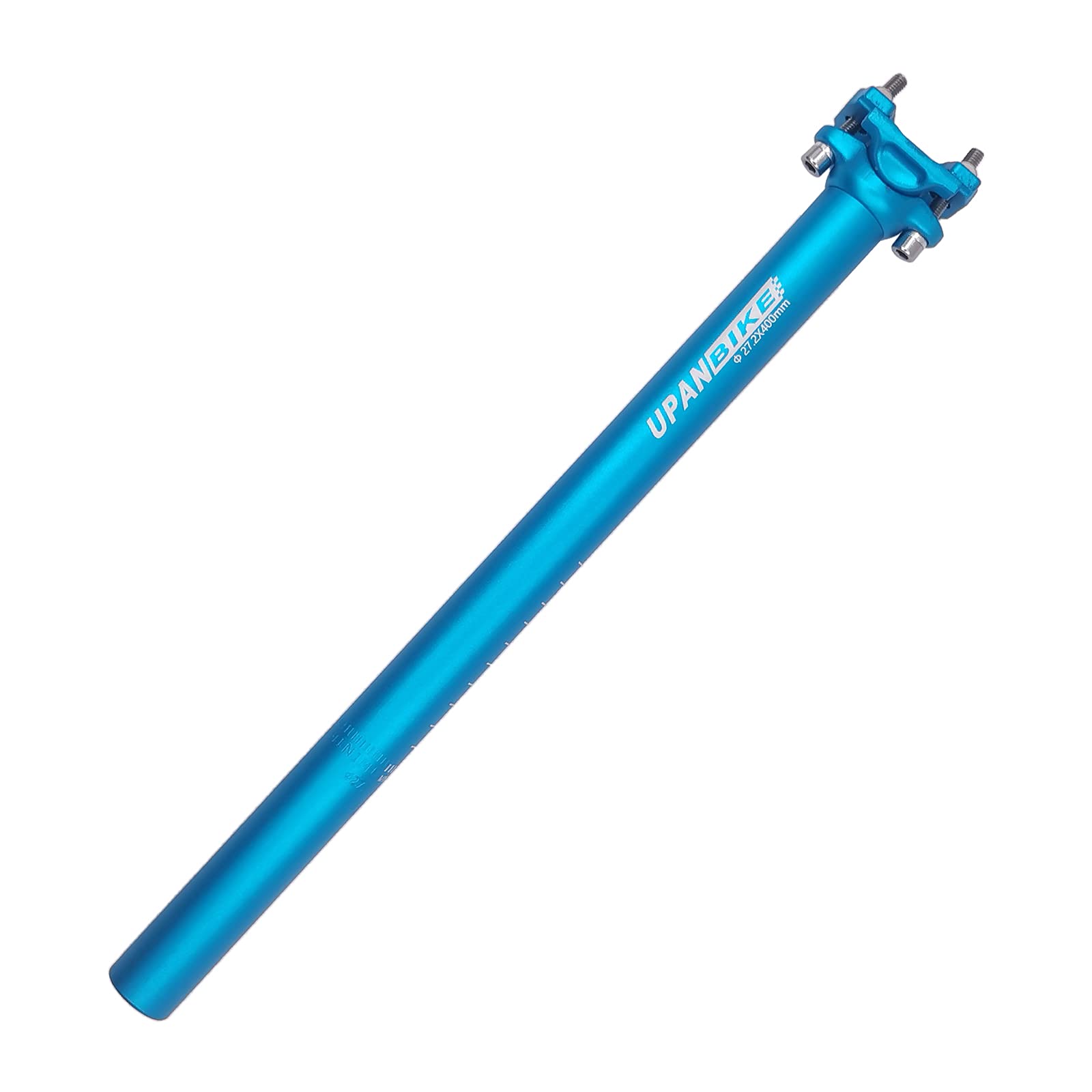 Photo 1 of UPANBIKE Bike Seatpost Aluminum Alloy Adjustable Seat Post 400mm Length Diameter 25.4/27.2/28.6//30.9/31.6mm for Mountain Bike Road Bicycle(27.2mm*Blue)