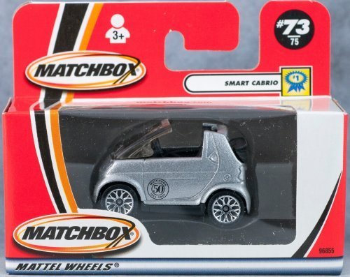 Smart Cabrio Matchbox 2008 Metallic Silver Semi Convertible Coupe Smart Cabrio 164 Scale Collectible Die Cast Metal Car Model #73 Boxed