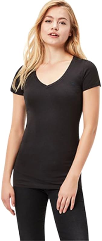 Donna Base V-Neck Cap Top, Bianco (white D07211-3310-110), L