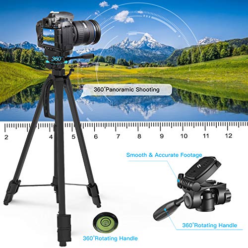 Aitsite Kamera Stativ, Leichtes-Reise Handy Stativ aus Aluminium, Smartphone Stativ, mit 3 Wege-Schwenkkopf, mit… – Bild 3