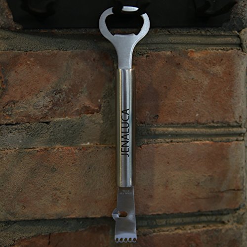 Jenaluca Channel Knife and Lemon Zester with Bottle Opener Bartending Tools