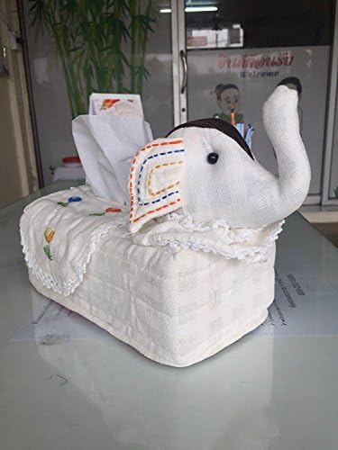 Tissue box cover Elephant handmade cotton boxes, tissue boxes, Manufacturers Association of the Elderly Thailand KIKY