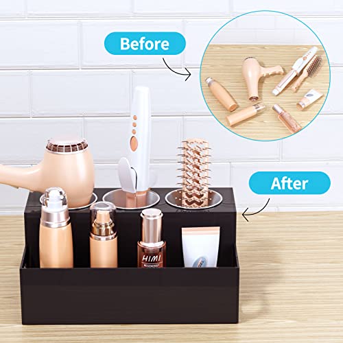 HIIMIEI Hair Tools Organizer, Acrylic Hair Dryer Holder Countertop Blow