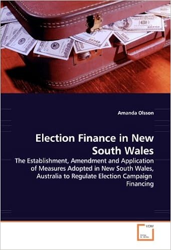 Election Finance In New South Wales The Establishment Amendment