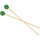 AIAS Vibraphone Mallets Green Wrapped Heads with Maple Shafts Clear Articulation 16 Inch Pair