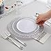I00000 160pcs Silver Plastic Plates, Silverware, Silver Cups & Hand Napkins, Includes: 40 Forks, 20 Spoons, 20 Knives, 20 Dinner Plates, 20 Dessert Plates, 20 Tumblers, 20 Towels