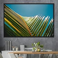 Framed Canvas Wall Art Palm Tree Colorful Cool Group Multicolor Photography Places Realism - 16x24 inches