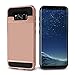 Galaxy S8 Plus Case, Anuck Slide Cover Galaxy S8 Plus Wallet Case [Card Pocket][Hard Shell] Shockproof Armor Rubber Bumper Case with Slidable Card Slot Holder for Samsung Galaxy S8 Plus - Rose Gold