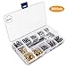 200 Sets Grommet Kit 1/4 Inch, Upgraded 4 Colors Grommets Eyelets with 3 Pcs Install Tool and Storage Box, Easy to Use for Tarps, Fabric, Canvas, Clothing, Paper, Leather