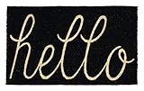 DII CAMZ34075 Hello Coir Doormat, 18 x 30, Black